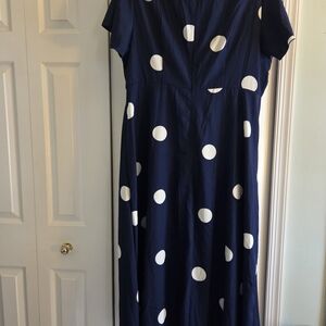 Navy Polka Dot Dress